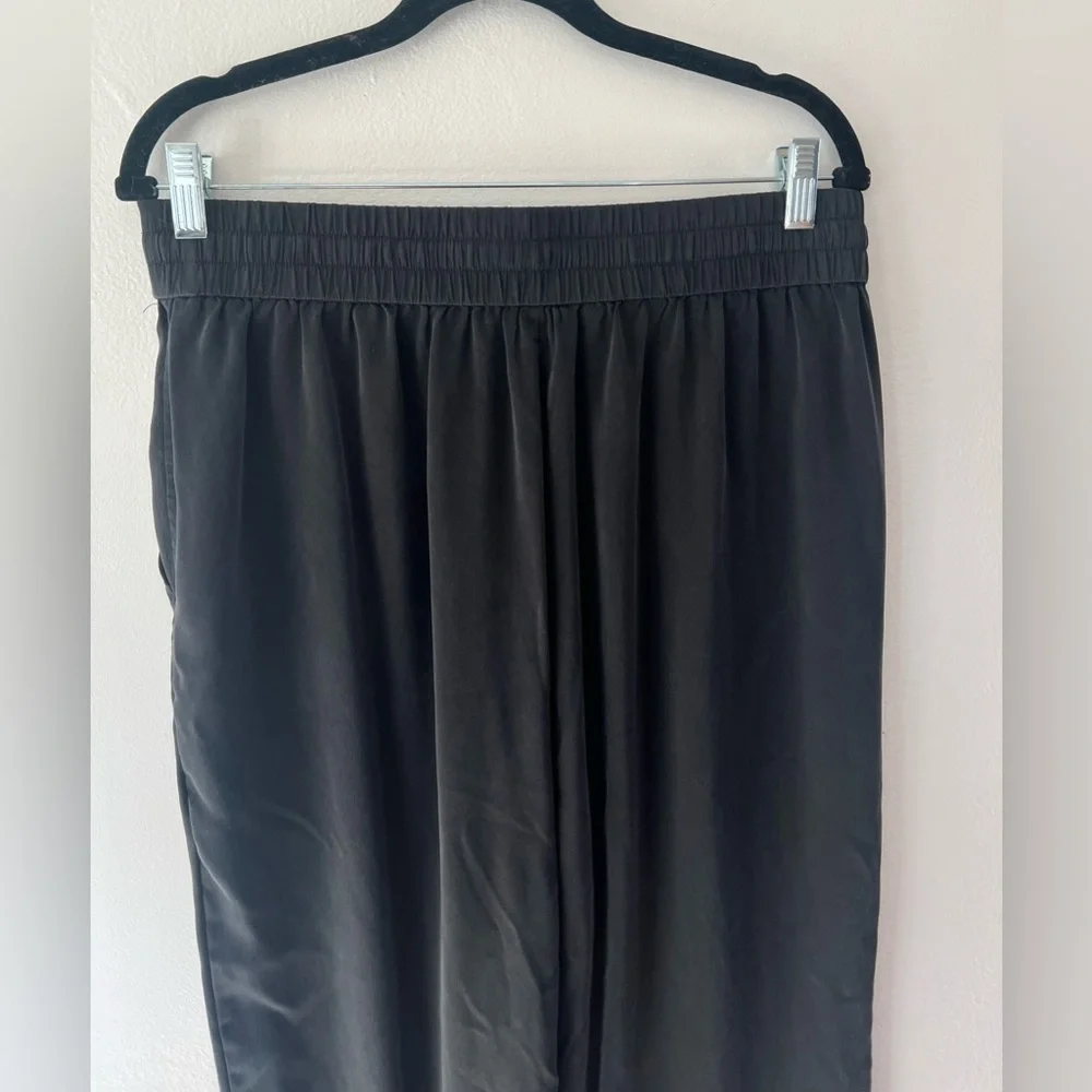 Lahgo Men’s Black Washable Silk Pull-On‎ Pajama Pants Size Large